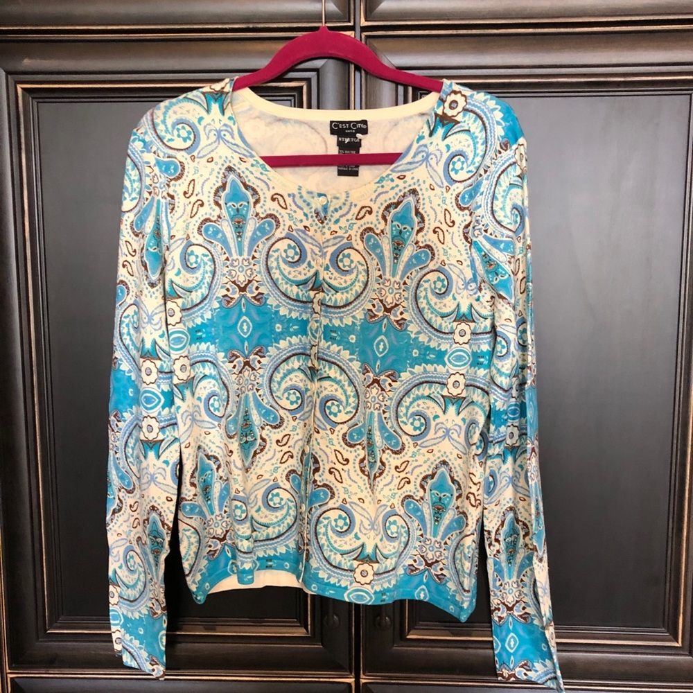 Paisley knit cardigan